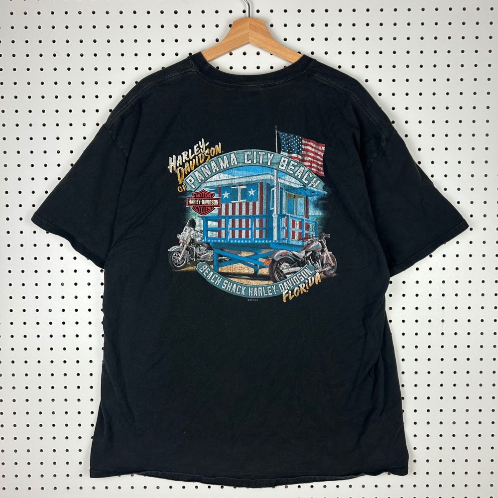 Harley Davidson Panama City Beach Florida Brotherhood Police T-Shirt Black XL